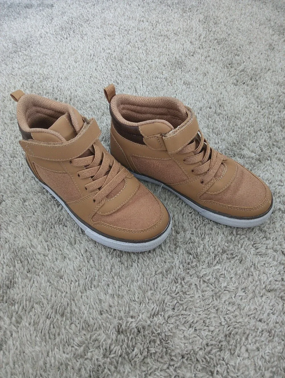 Toddler Boy High-Top Casual Sneakers - Tan Size 13.